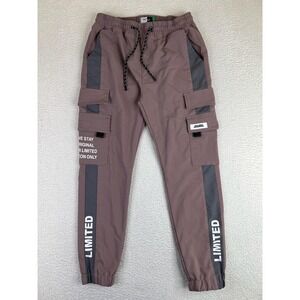 Rock Salt Jogger Pants Mens Large Brown Cargo Elastic Cuffed